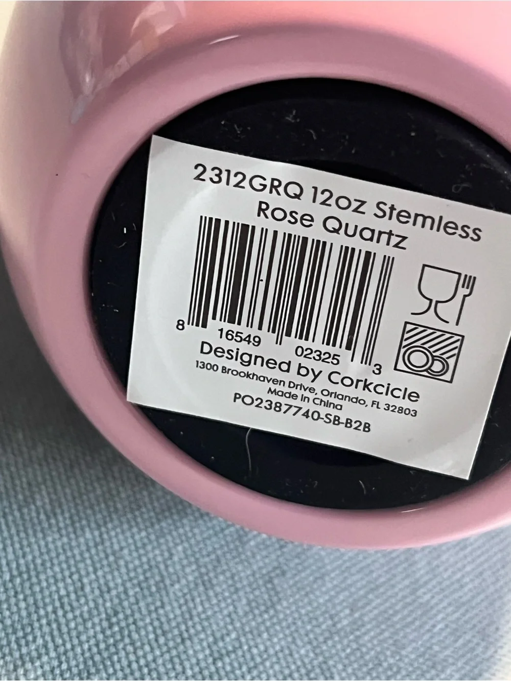 Corkcicle Pink Stemless 12oz Insulated Wine Tumbler